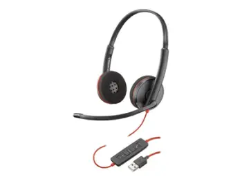 Kufje Poly Plantronics Blackwire C3225 – USB-A, Stereo, të Zeza