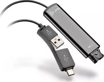 Kabllo për kufje Poly Cord DA75, USB A / C, e zezë