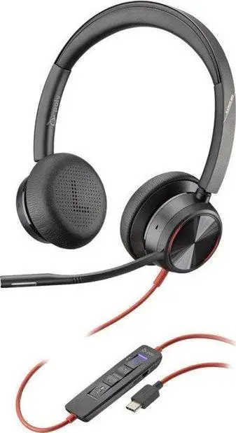 Kufje me mikrofon Poly Blackwire C8225, USB-C ANC, të zeza