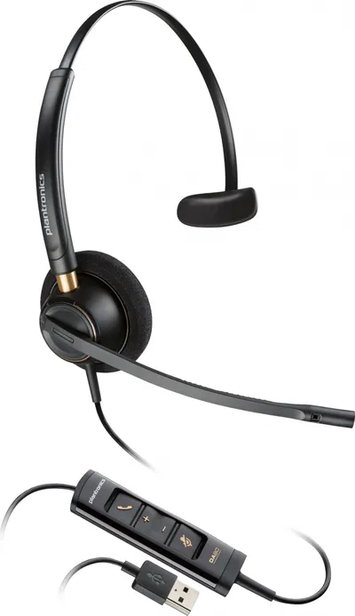 Headset Poly EncorePro 515-M 783R1AA, me kabllo, për zyrë, i zi - 1