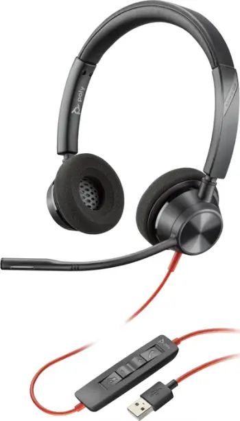 Kufje me kabllo Poly Blackwire 3320, USB, stereo, të zeza