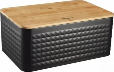 Kuti buke KingHoff KH-1713, çelik, kapak bambu, e zezë - 1
