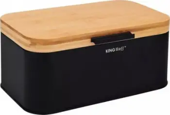 Kuti buke KingHoff KH-1735, çelik inoksi, kapak bambu, e zezë