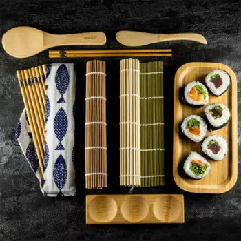 Set për sushi KingHoff KH-1704, bambu, për përgatitje dhe servirje