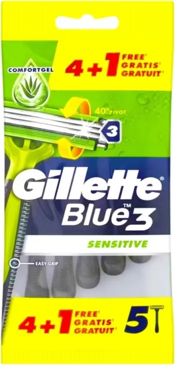 Brisk njëpërdorimësh Gillette Blue 3 Sensitive, 4+1 copë