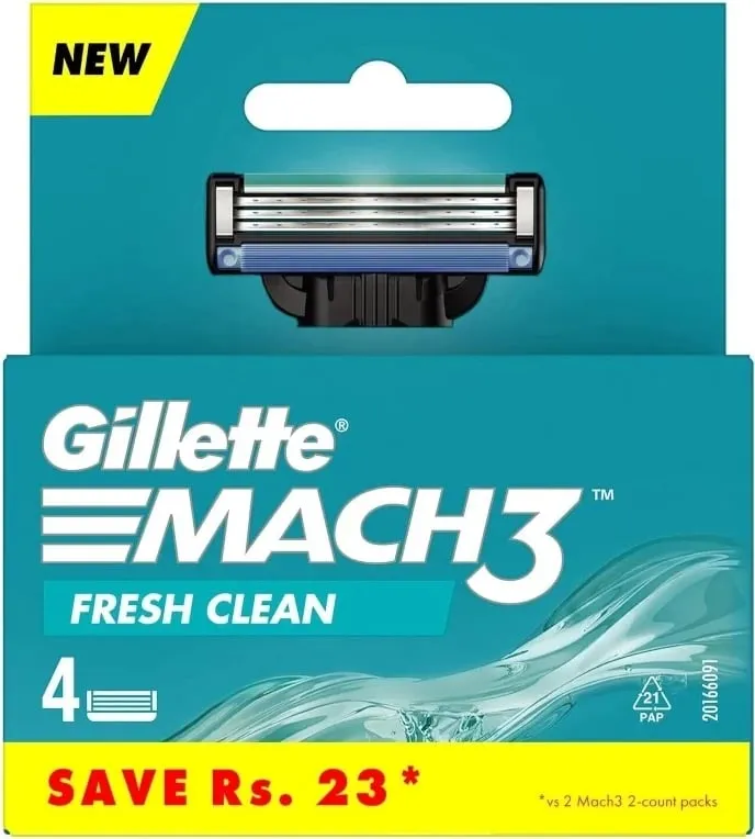 Tehe rezervë për brisk Gillette Mach3 Fresh Clean për burra, 4 copë - 1
