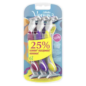 Brisqe rroje Gillette Simply Venus 3 Plus Yellow, 6 copë