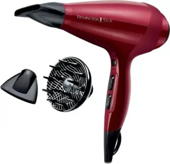 Tharëse flokësh, Remington AC9096, 2400W, me difuzor dhe grykë koncentrimi, e kuqe