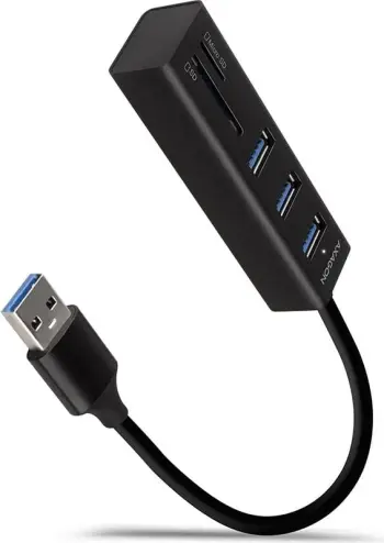 USB Hub AXAGON HMA-CR3A, 3x USB-A + SD/microSD, e zezë