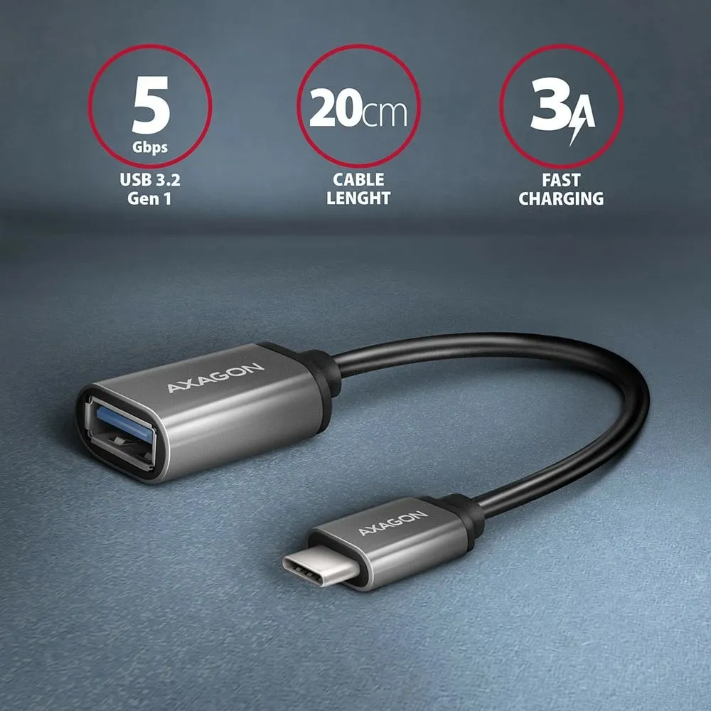 Përshtatës AXAGON USB-C - USB-A (M/F), USB 3.2 Gen 1, 3A, 20cm - 2