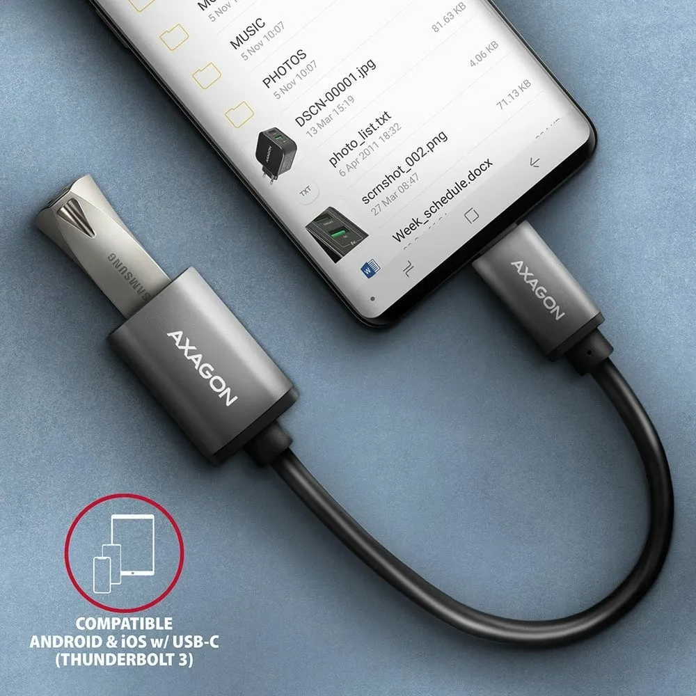 Përshtatës AXAGON USB-C - USB-A (M/F), USB 3.2 Gen 1, 3A, 20cm - 3