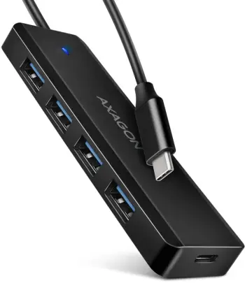 USB hub Axagon 4x USB 3.2 Gen 1, 1x USB-C, USB-C cable, 19cm