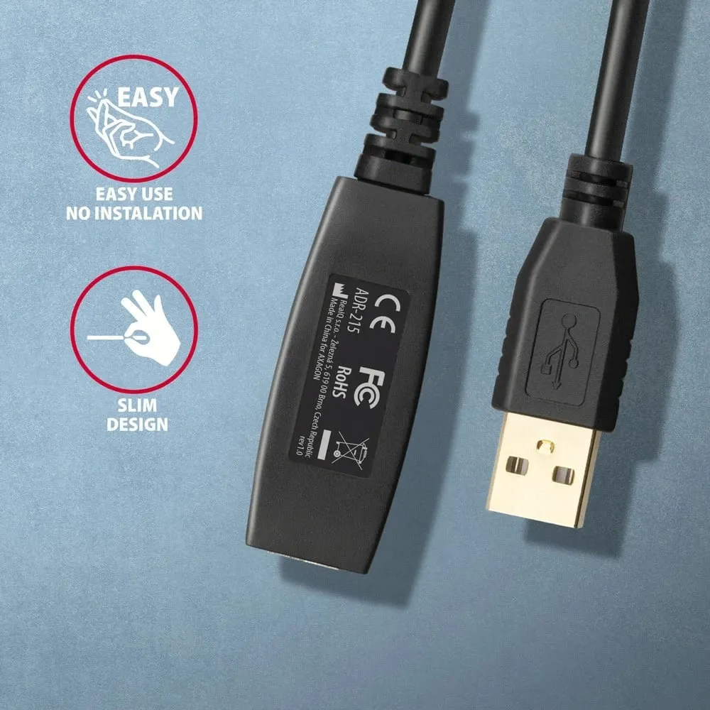 Kabllo zgjatëse / përsëritëse aktive AXAGON ADR-215 USB2.0, 15m, e zezë - 4