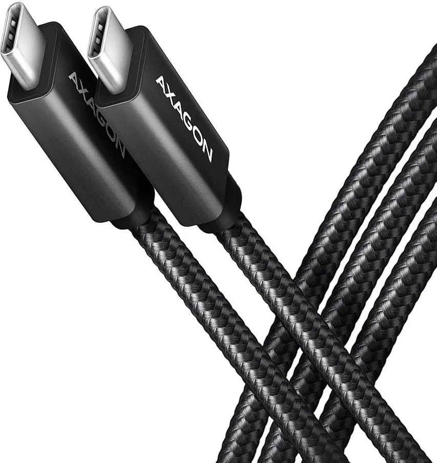 Kabllo AXAGON USB-C - USB-C SPEED+ USB3.2 Gen 2, PD100W 5A, 4K UHD, 1m, e zezë - 1