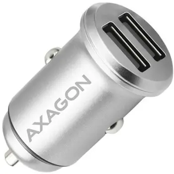 Karikues makine AXAGON mini SMART, 2x porte 5V-2.4A + 2.4A, 24W, i argjendtë