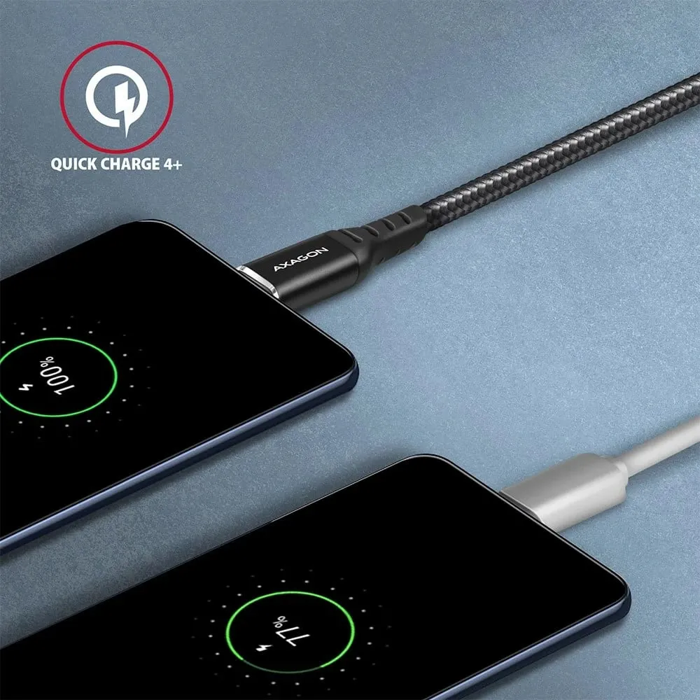 Kabllo USB Axagon BUCM-CM10AB, USB-C në USB-C, 1 m, 60W, e zezë - 6