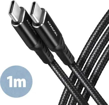 Kabllo USB Axagon BUCM-CM10AB, USB-C në USB-C, 1 m, 60W, e zezë