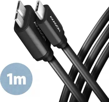 Kabllo AXAGON USB-C - micro USB 3.2 Gen 1 SPEED, 3A, 1m, e zezë