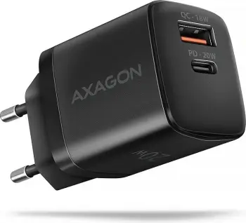 Karikues rrjeti Axagon ACU-PQ20, 20W, USB-A dhe USB-C, i zi