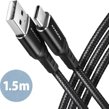 Kabllo USB Axagon BUCM AM15AB, USB A në USB C, 1.5 m, e zezë