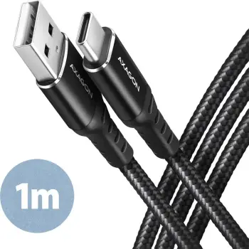 Kabllo USB Axagon BUCM AM10AB, USB A në USB C, 1 m, e zezë