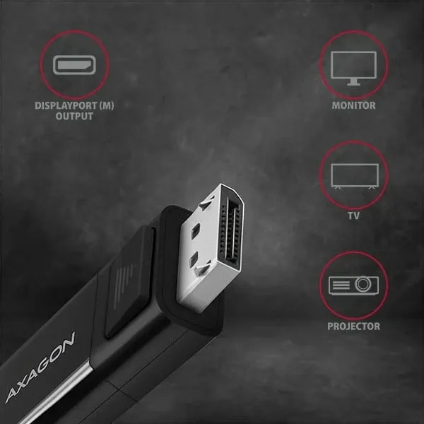 Kabllo AXAGON RVC-DPC USB-C - DisplayPort, 1.8m, 4K / 60Hz - 3