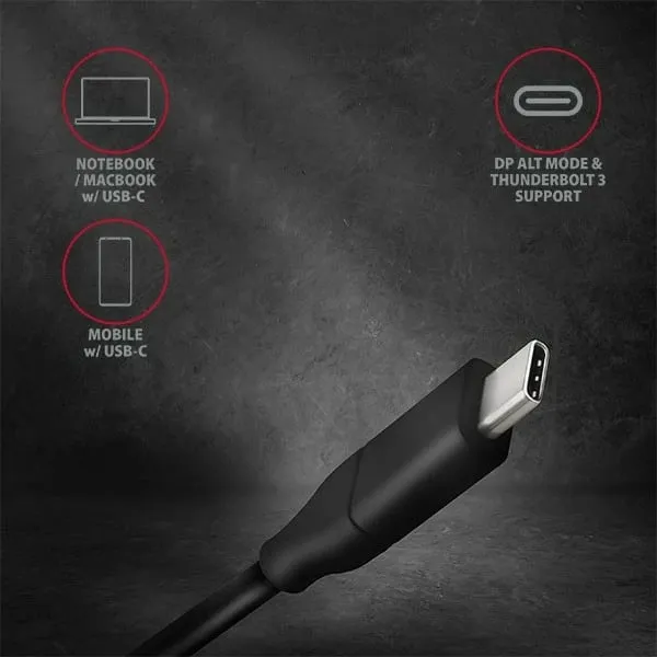 Kabllo AXAGON RVC-DPC USB-C - DisplayPort, 1.8m, 4K / 60Hz - 4
