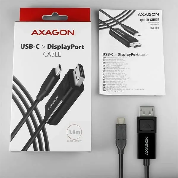 Kabllo AXAGON RVC-DPC USB-C - DisplayPort, 1.8m, 4K / 60Hz - 7
