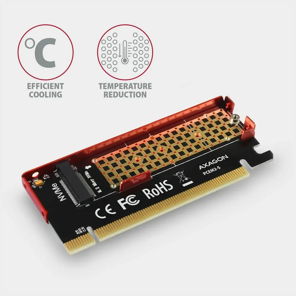 Përshtatës Axagon PCIe x16 në M.2 NVMe + ftohës (PCEM2-S) - 4