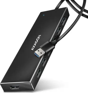 Hub USB Axagon HUE-F7A, 7x USB 3.2 Gen 1, alumini, gri