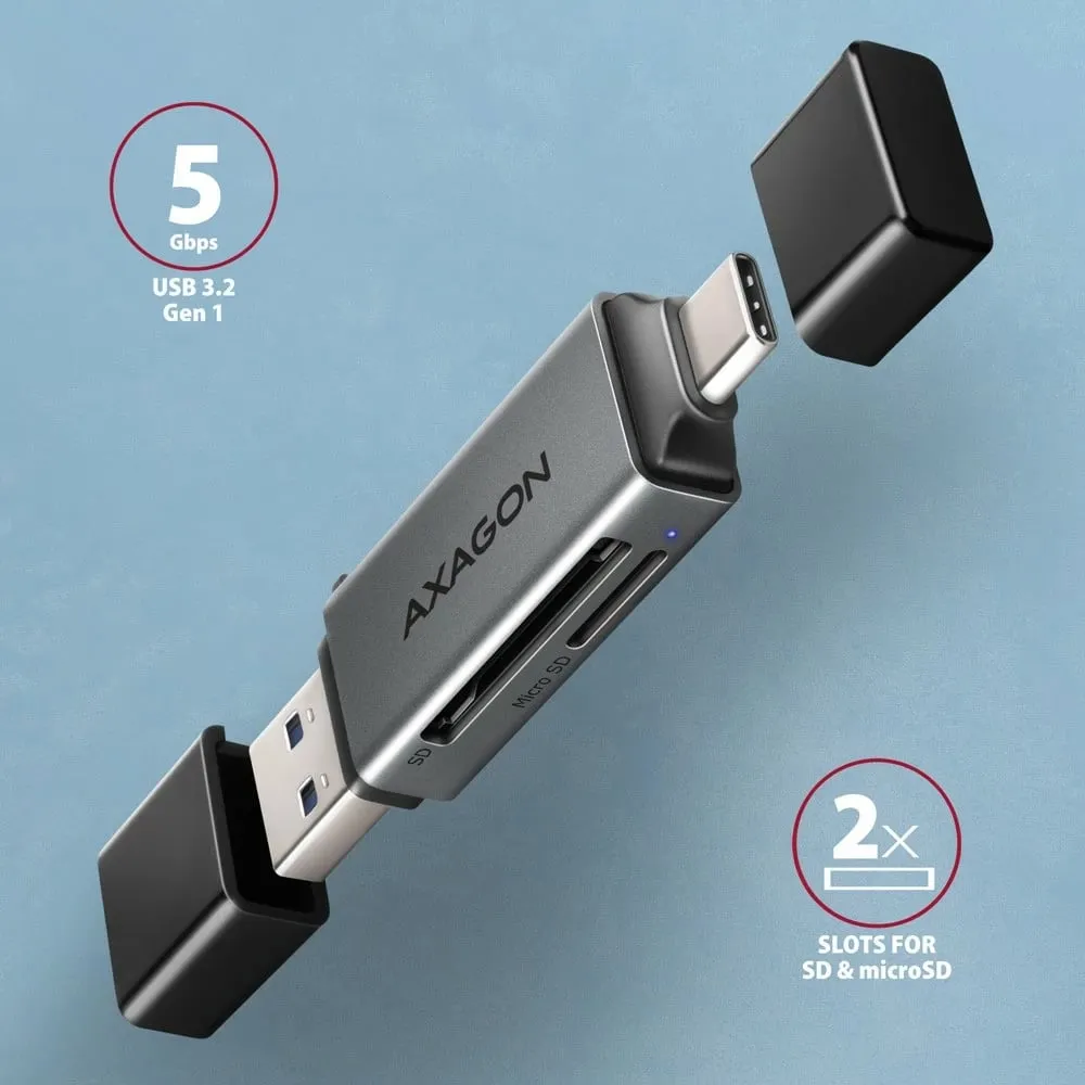 Lexues USB Axagon USB-C 3.2 (CRE-SAC), i hirtë - 2