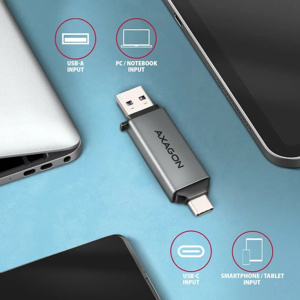 Lexues USB Axagon USB-C 3.2 (CRE-SAC), i hirtë - 4