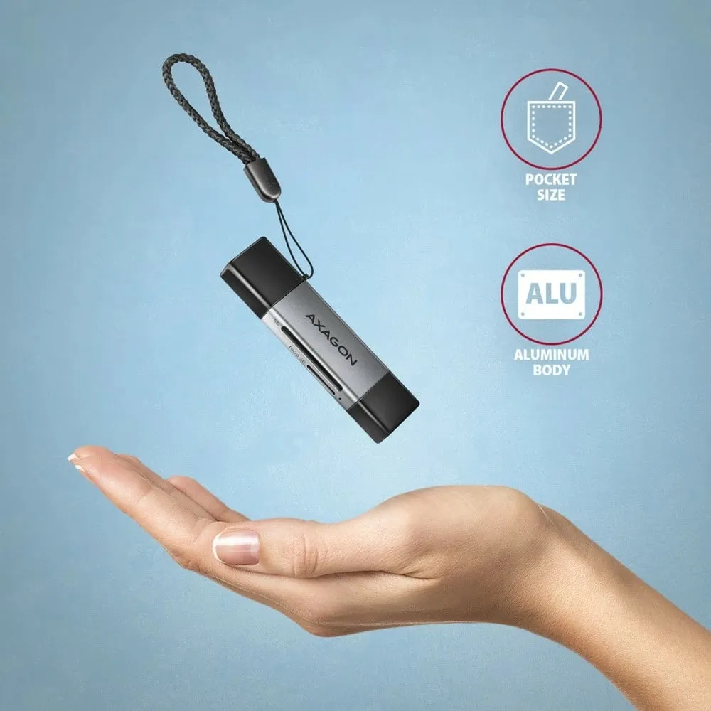 Lexues USB Axagon USB-C 3.2 (CRE-SAC), i hirtë - 6