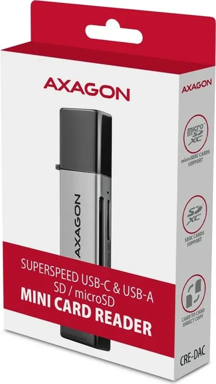 Lexues USB Axagon USB-C 3.2 (CRE-SAC), i hirtë - 8