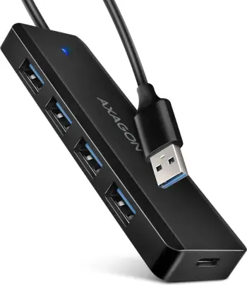 HUB USB Axagon HUE-C1A, 4 porta, USB 3.2 5Gbps, i zi