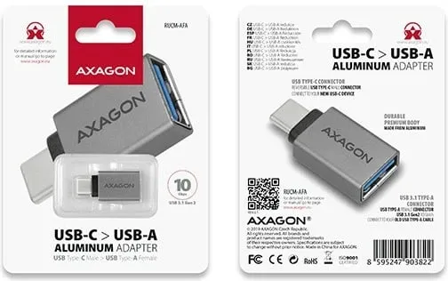 Konvertues AXAGON RUCM-AFA USB-C-USB, i argjendtë - 6