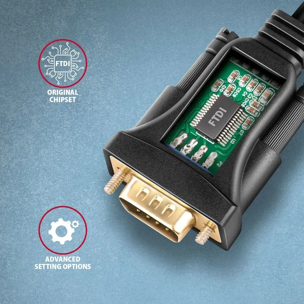 Adapter USB në RS-232 Axagon ADS-1PQN, kabllo 1.5 m, i zi - 3