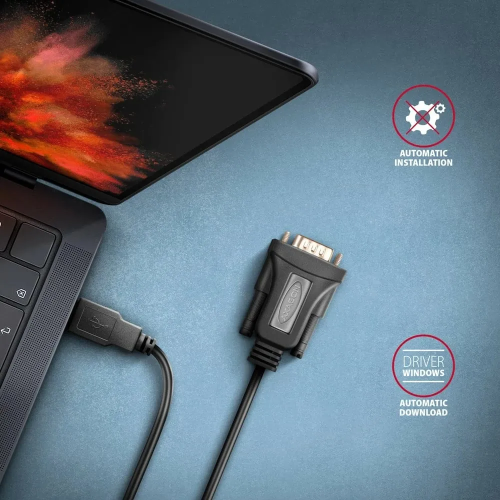 Adapter USB në RS-232 Axagon ADS-1PQN, kabllo 1.5 m, i zi - 4