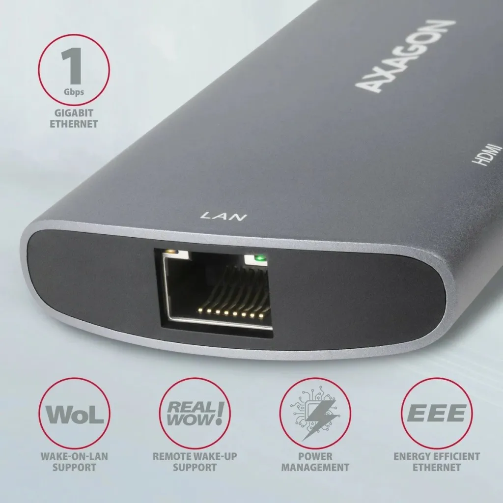 Kuti e jashtme për disqe Axagon HMC-6M2, për SSD M.2 SATA, USB C 3.2 Gen 1, e hirtë - 4