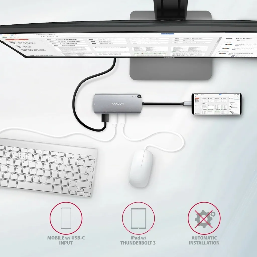 Kuti e jashtme për disqe Axagon HMC-6M2, për SSD M.2 SATA, USB C 3.2 Gen 1, e hirtë - 6