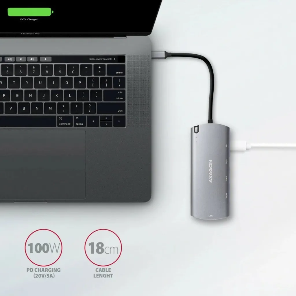 Kuti e jashtme për disqe Axagon HMC-6M2, për SSD M.2 SATA, USB C 3.2 Gen 1, e hirtë - 7