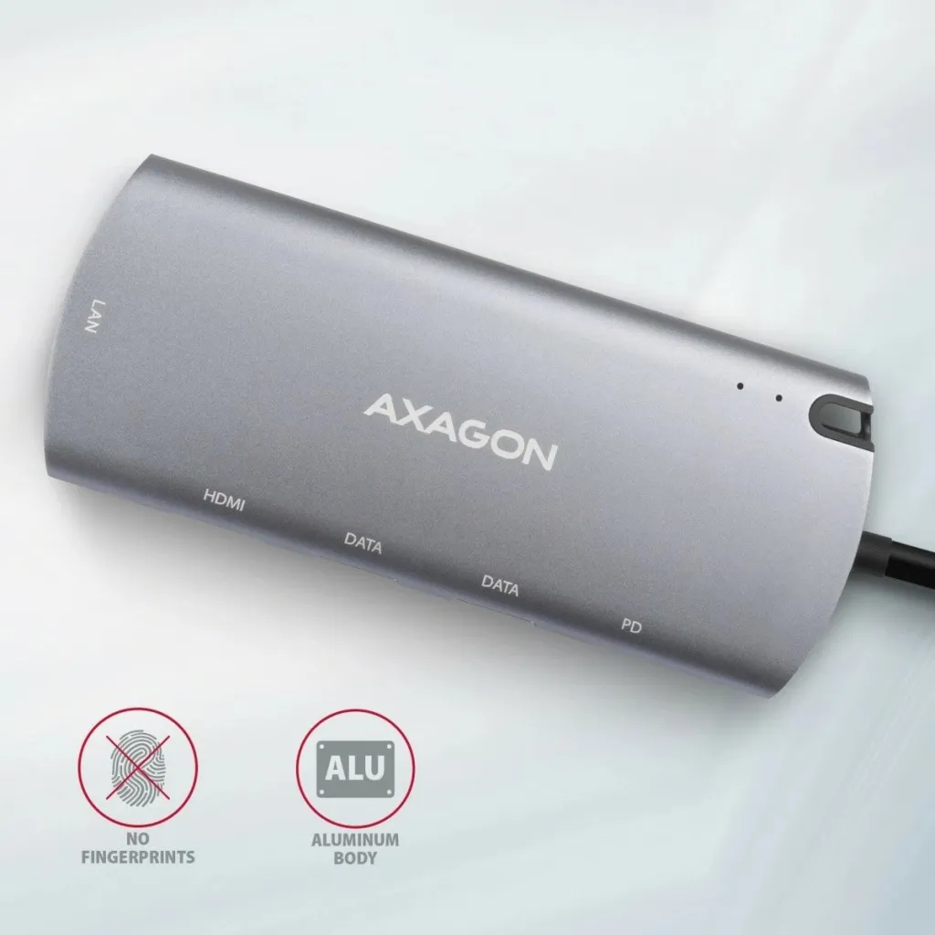 Kuti e jashtme për disqe Axagon HMC-6M2, për SSD M.2 SATA, USB C 3.2 Gen 1, e hirtë - 9