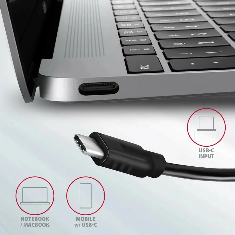 Stacion dokimi Axagon HMC-5G2 Speedster 5H, USB-C 10Gbps, HDMI, gri - 3