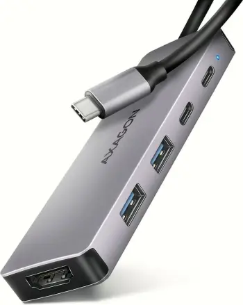Hub USB AXAGON HMC-5H60, 5 në 1, 2x USB C, 2x USB A, HDMI, gri