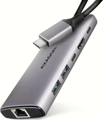 Hub USB AXAGON HMC-6G2L, 6 në 1, HDMI 4K 60Hz, USB 10 Gbit/s, gri