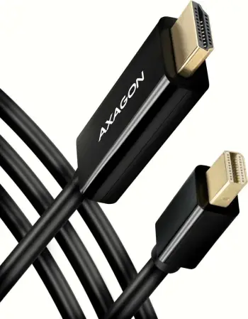 Kabllo AXAGON mini DisplayPort - HDMI 1.4, 4K @ 30Hz, 1.8m, e zezë
