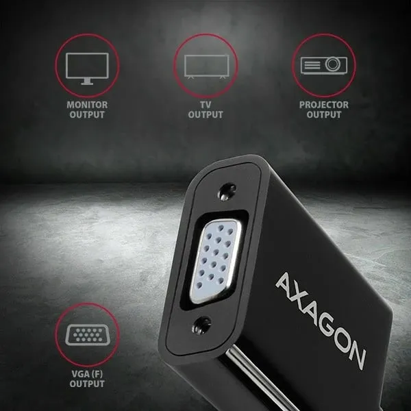 Përshtatës AXAGON RVD-VGN, DisplayPort - VGA, FullHD - 4