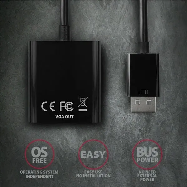 Përshtatës AXAGON RVD-VGN, DisplayPort - VGA, FullHD - 6