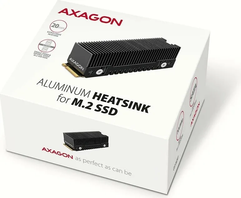 Ftohës pasiv për SSD M.2 Axagon CLR-M2XT, alumini, lartësi 24mm, gri - 6