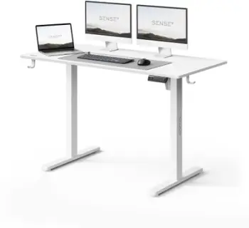 Tavolinë elektrike SENSE7 NOJO LIGHT, 120 cm x 60 cm, e bardhë